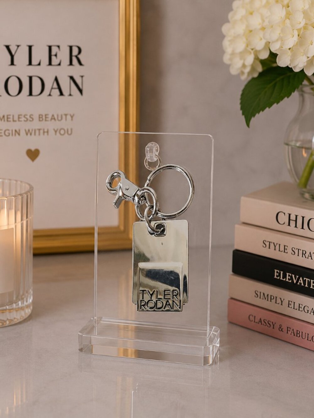 Authentic Tyler Rodan Silver-Tone Purse Charm Keychain